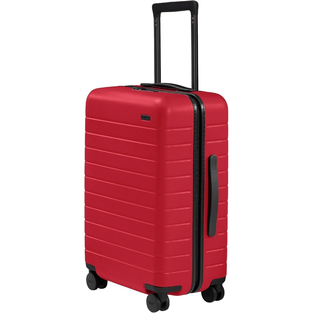 image:imageAway Amazon Exclusive CarryOn Luggage 22Inch Lightweight Hardside Suitcase with 360 Spinner Wheels Interior Compression System TSAApproved Lock Palm GreenCherry Red